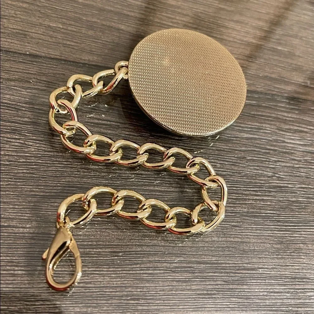 Anne Klein Gold-tone & Black Medallion Keychain - Bag Charm